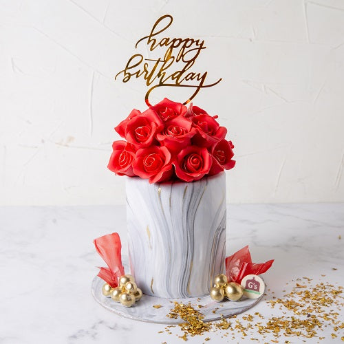 Red Rose Bouquet Cake