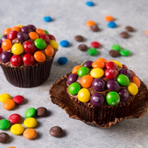 Chocolate Cupcake With Skittles