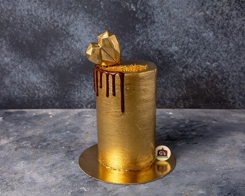 Gold Drip Heart Cake