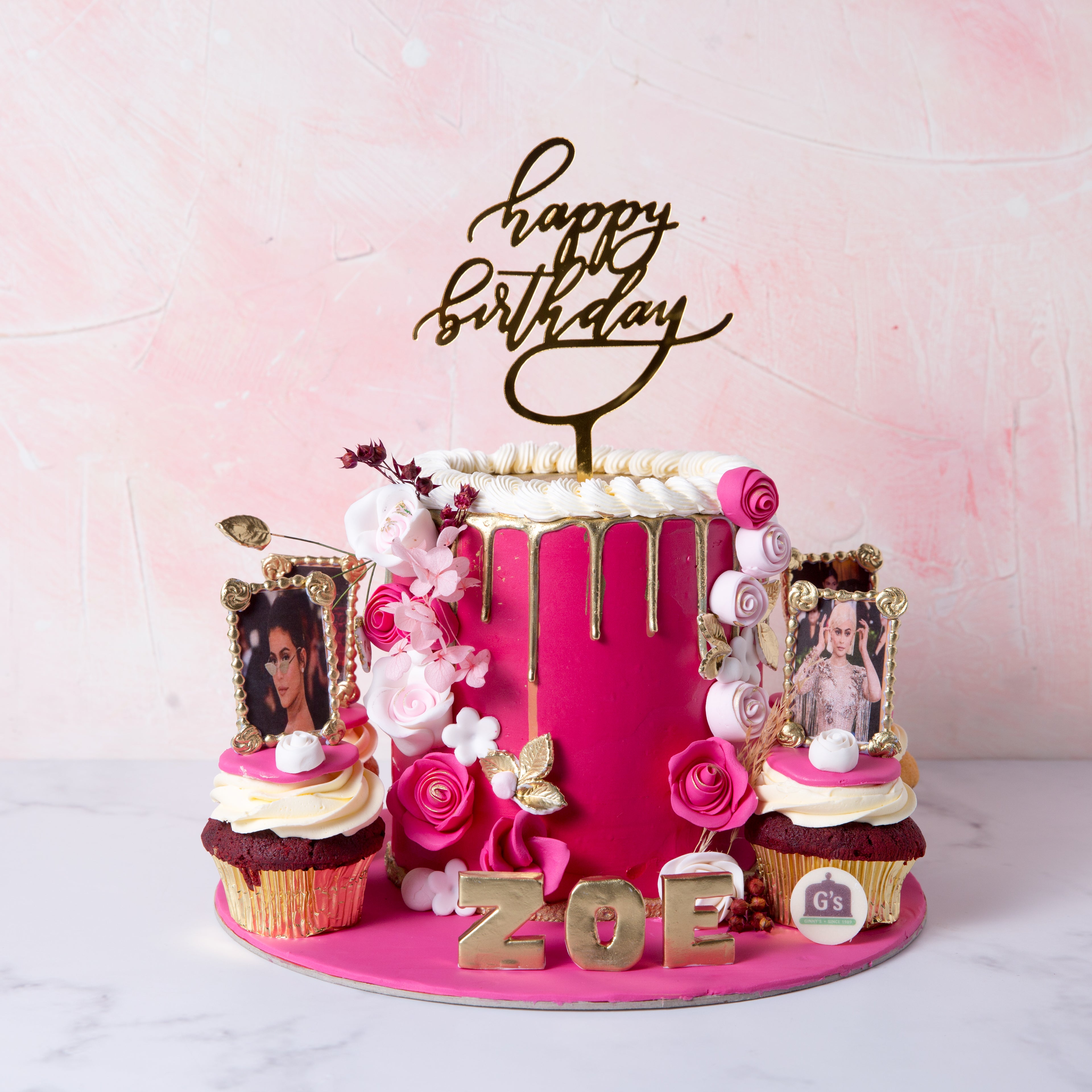 Hot Pink Birthday Cake Set