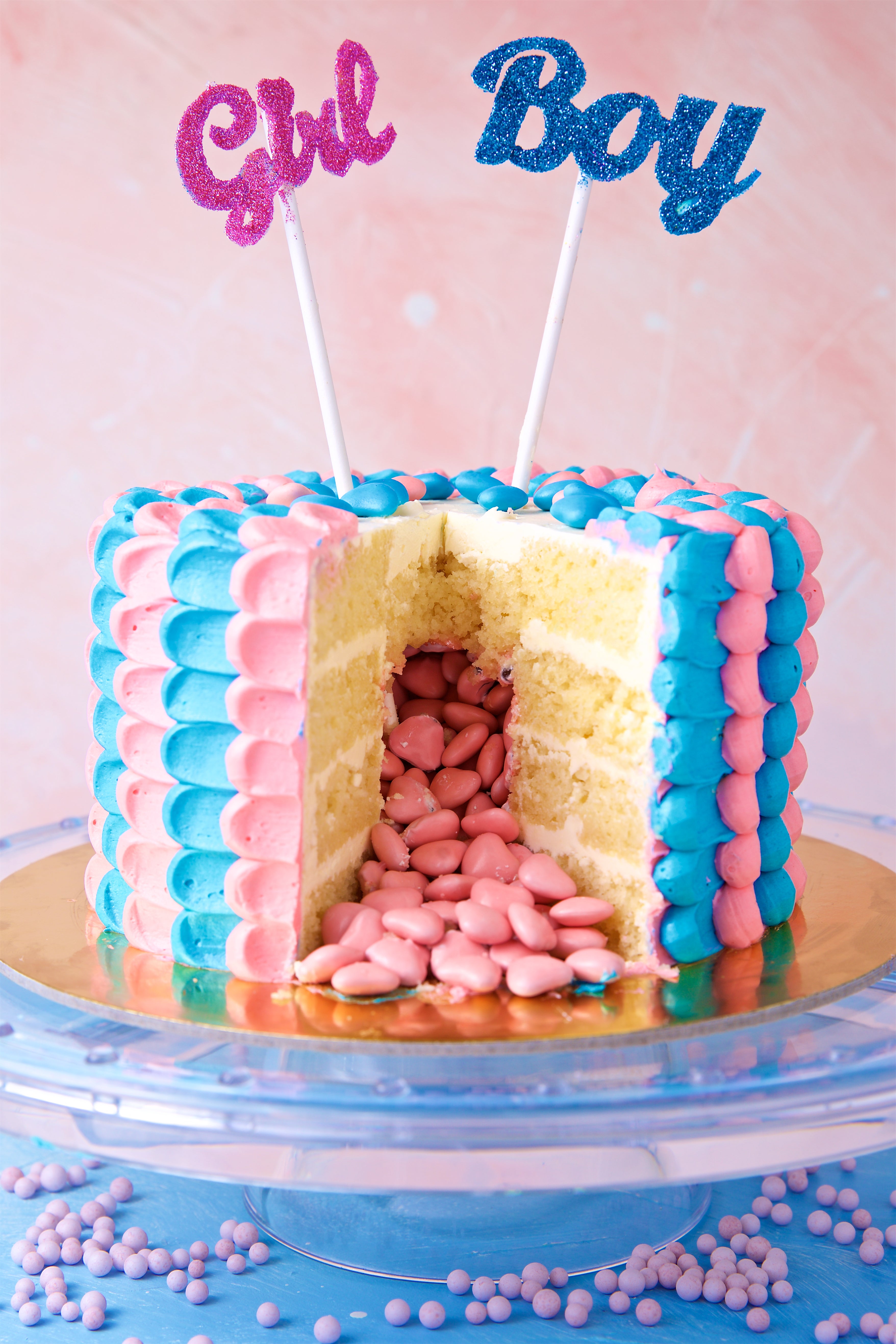 Pink & Blue Frosting Cake